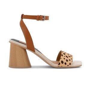 Dolce Vita Tan Brown Heels with Leopard Print